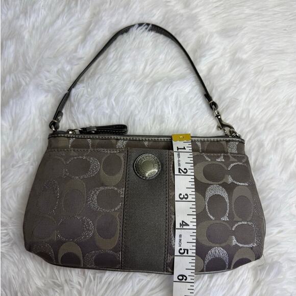 COACH y2k Gray Silver Signature Canvas  Mini Purse Wristlet - Picture 11 of 11